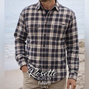 Faherty Movement Shirt wolf valley Long Sleeve Size L NWT $158